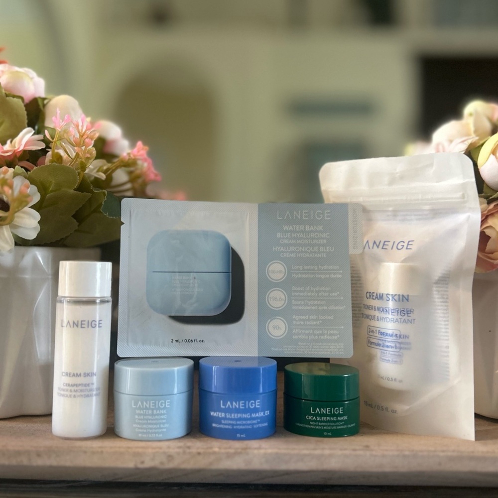 LANEIGE 6 Set Cream Skin Toner Water Bank Moisturizer Cica Water Sleeping Masks